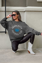 CHARLOTTE FC KICK BACK PREMIUM FLEECE DROP SHOULDER CREWNECK PULLOVER