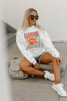 CLEMSON TIGERS WILD GAME PREMIUM FLEECE DROP SHOULDER CREWNECK PULLOVER