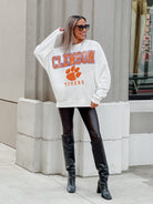 CLEMSON TIGERS FREESTYLE PREMIUM FLEECE DROP SHOULDER CREWNECK PULLOVER