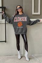 CLEMSON TIGERS EASY STREET PREMIUM FLEECE DROP SHOULDER CREWNECK PULLOVER