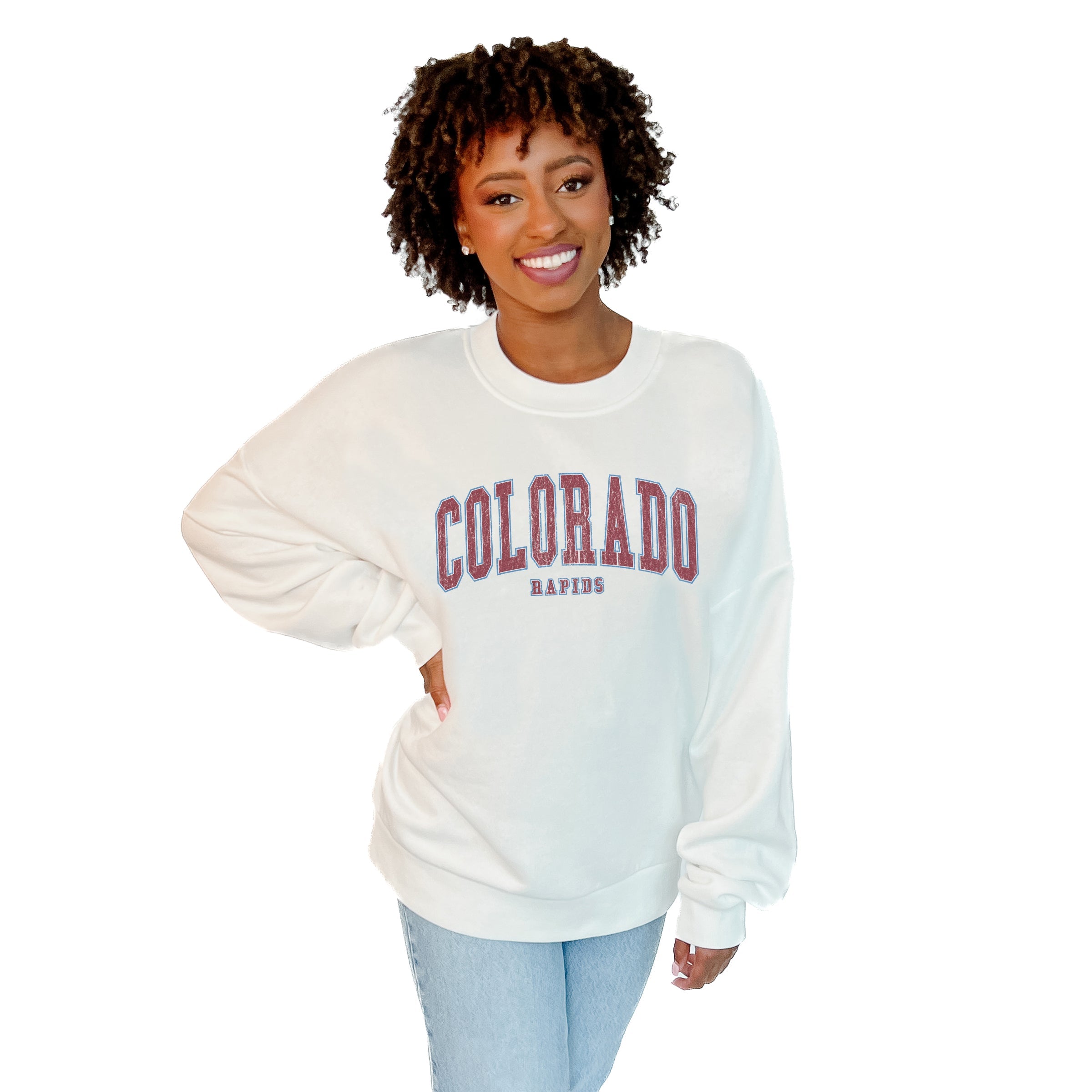 COLORADO RAPIDS EXTRA PASS PREMIUM FLEECE DROP SHOULDER CREWNECK PULLOVER