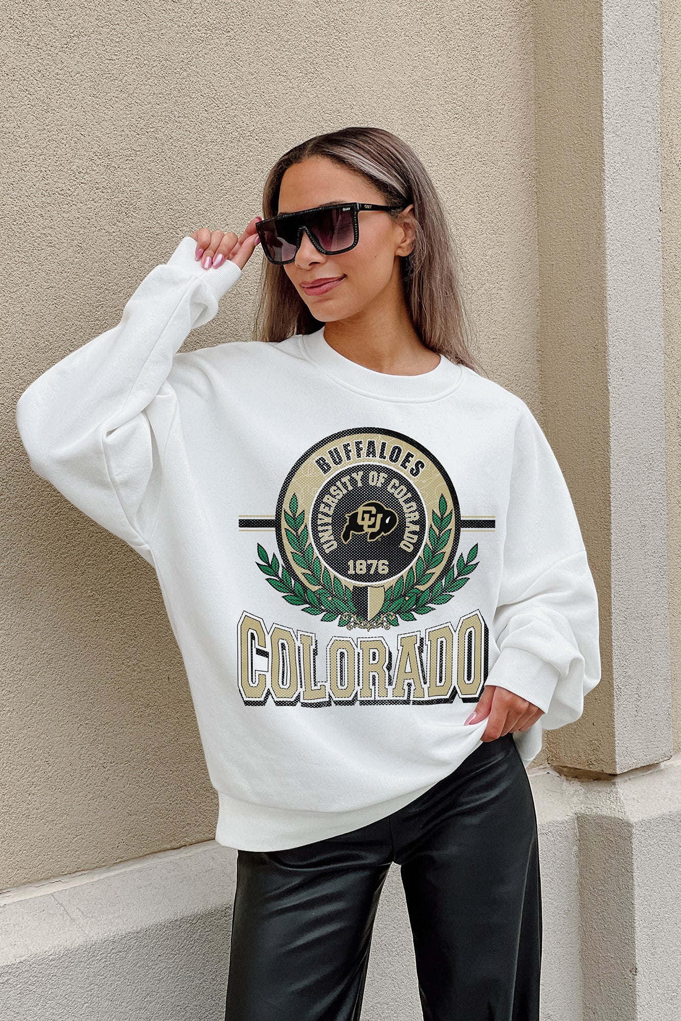 COLORADO BUFFALOES HOT SHOT PREMIUM FLEECE DROP SHOULDER CREWNECK PULLOVER