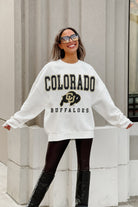 COLORADO BUFFALOES FREESTYLE PREMIUM FLEECE DROP SHOULDER CREWNECK PULLOVER