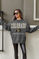 COLORADO BUFFALOES EASY STREET PREMIUM FLEECE DROP SHOULDER CREWNECK PULLOVER