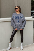 DALLAS COWBOYS BRING THE ENERGY PREMIUM FLEECE DROP SHOULDER CREWNECK PULLOVER