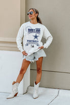 DALLAS COWBOYS RUN THE SHOW PREMIUM FLEECE DROP SHOULDER CREWNECK PULLOVER