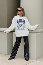 DALLAS COWBOYS PASSING TIME PREMIUM FLEECE DROP SHOULDER CREWNECK PULLOVER