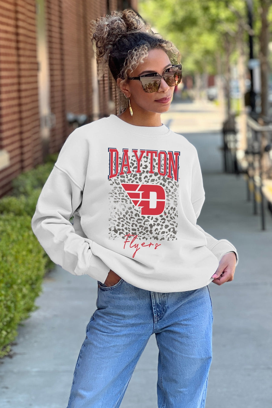 DAYTON FLYERS WILD GAME PREMIUM FLEECE DROP SHOULDER CREWNECK PULLOVER