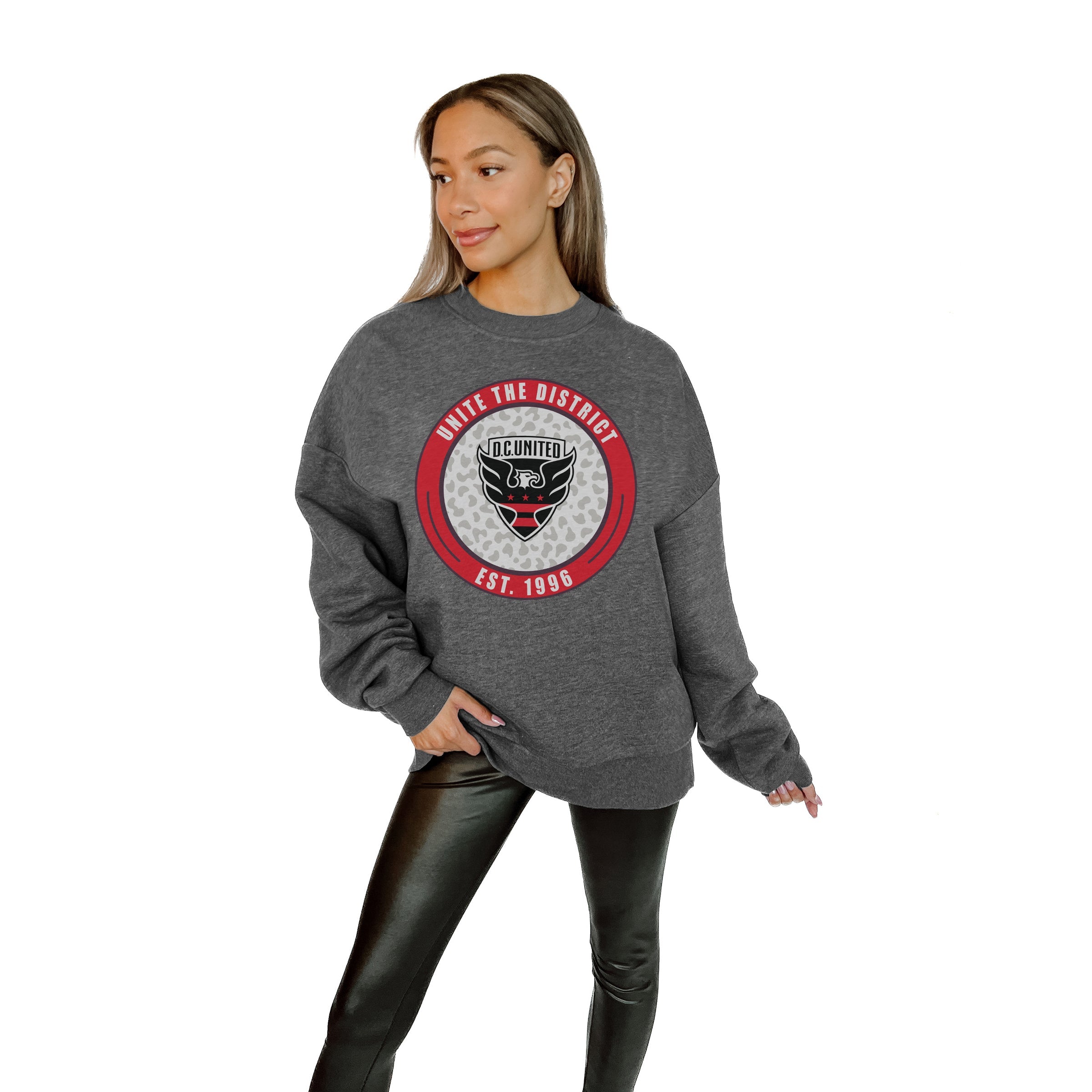 DC UNITED BIG GOALS PREMIUM FLEECE DROP SHOULDER CREWNECK PULLOVER