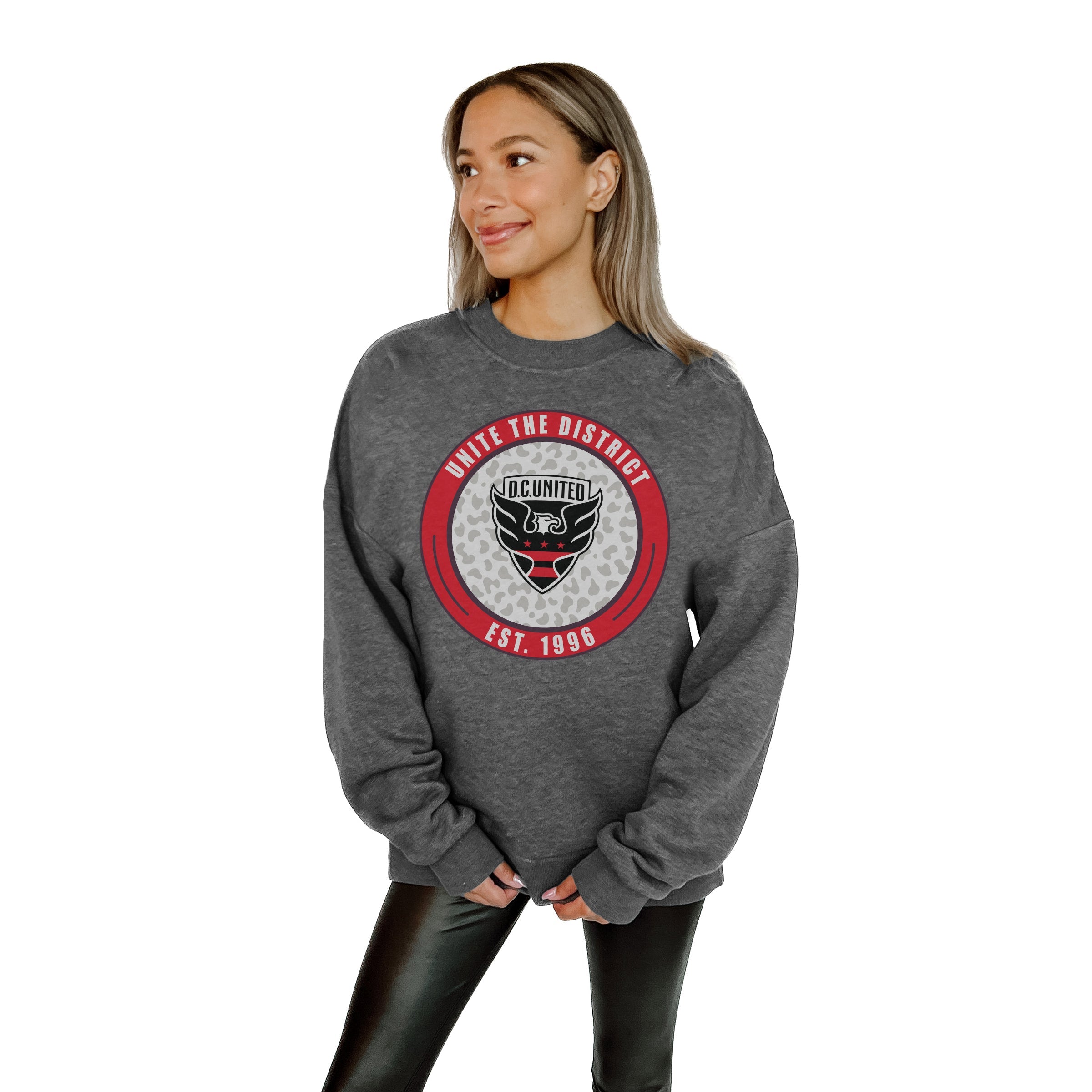 DC UNITED BIG GOALS PREMIUM FLEECE DROP SHOULDER CREWNECK PULLOVER