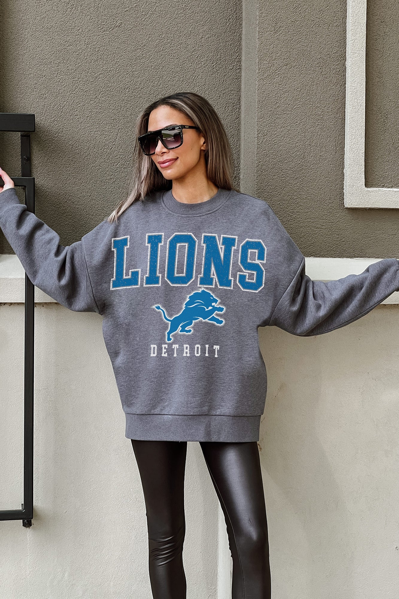 DETROIT LIONS BRING THE ENERGY PREMIUM FLEECE DROP SHOULDER