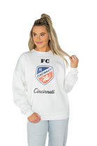 FC CINCINNATI BALLER PREMIUM FLEECE DROP SHOULDER CREWNECK PULLOVER