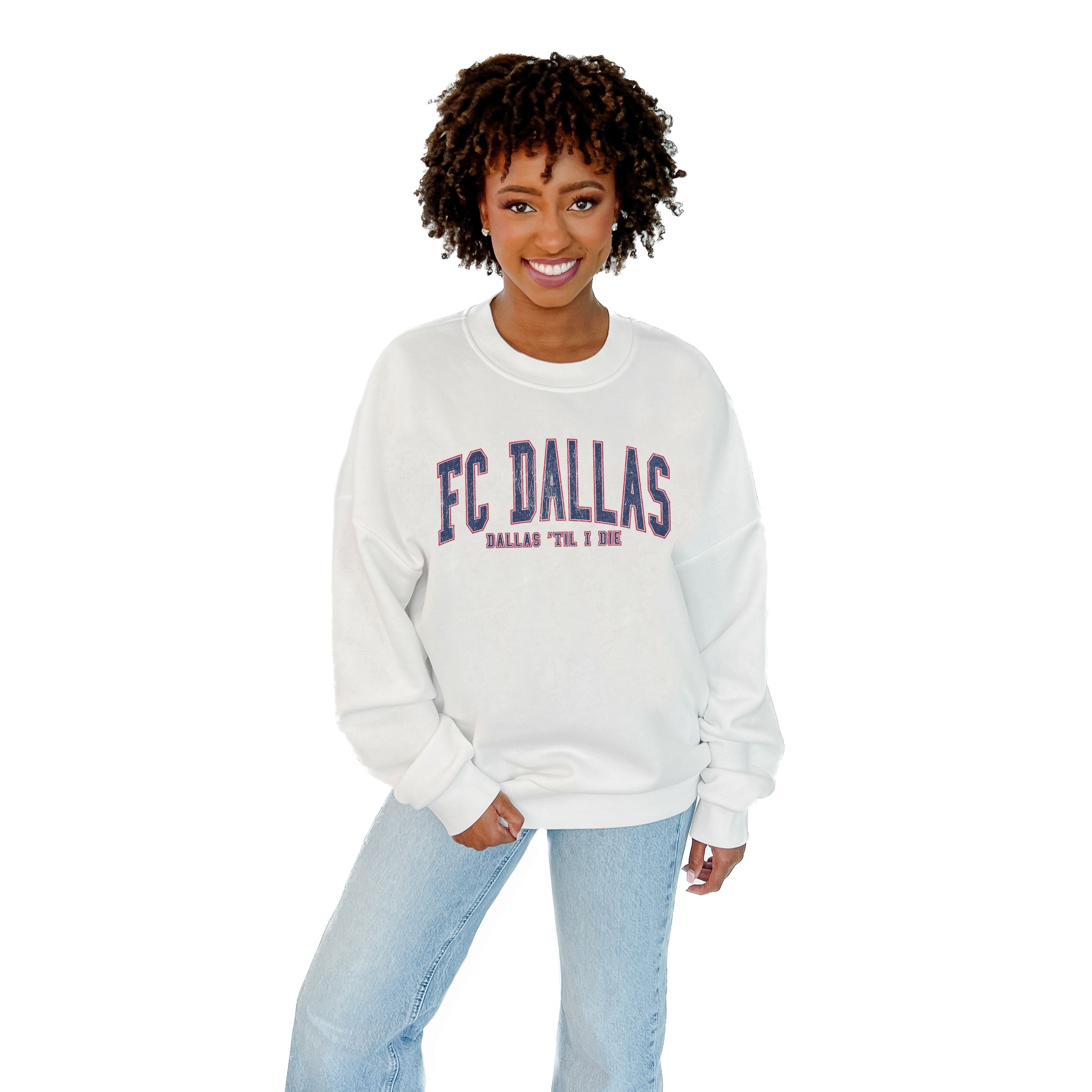 FC DALLAS EXTRA PASS PREMIUM FLEECE DROP SHOULDER CREWNECK PULLOVER