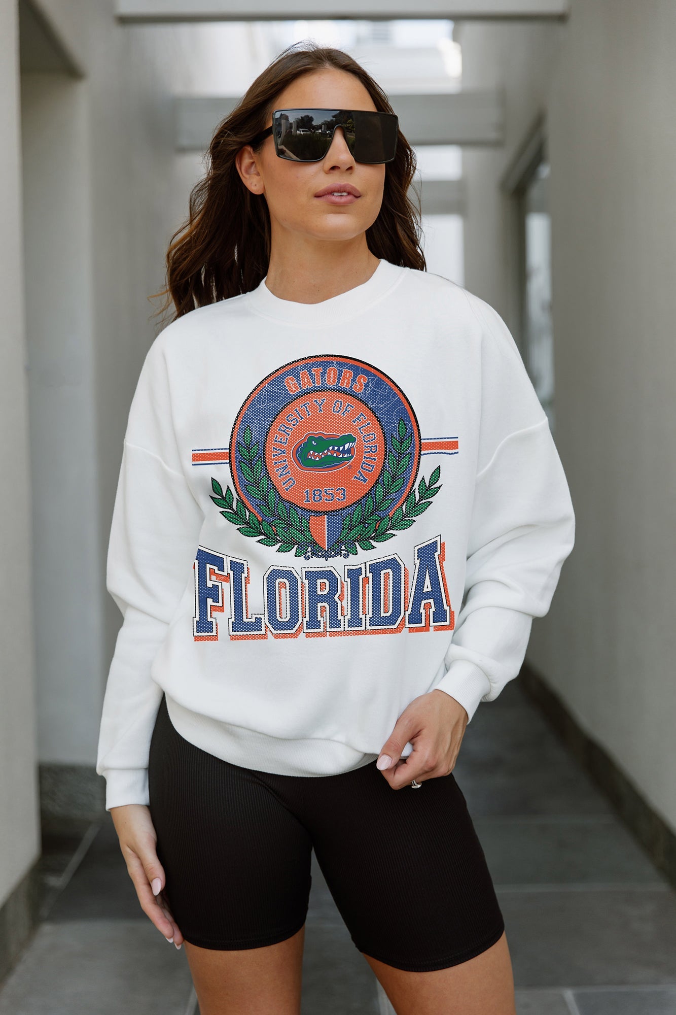 FLORIDA GATORS HOT SHOT PREMIUM FLEECE DROP SHOULDER CREWNECK PULLOVER