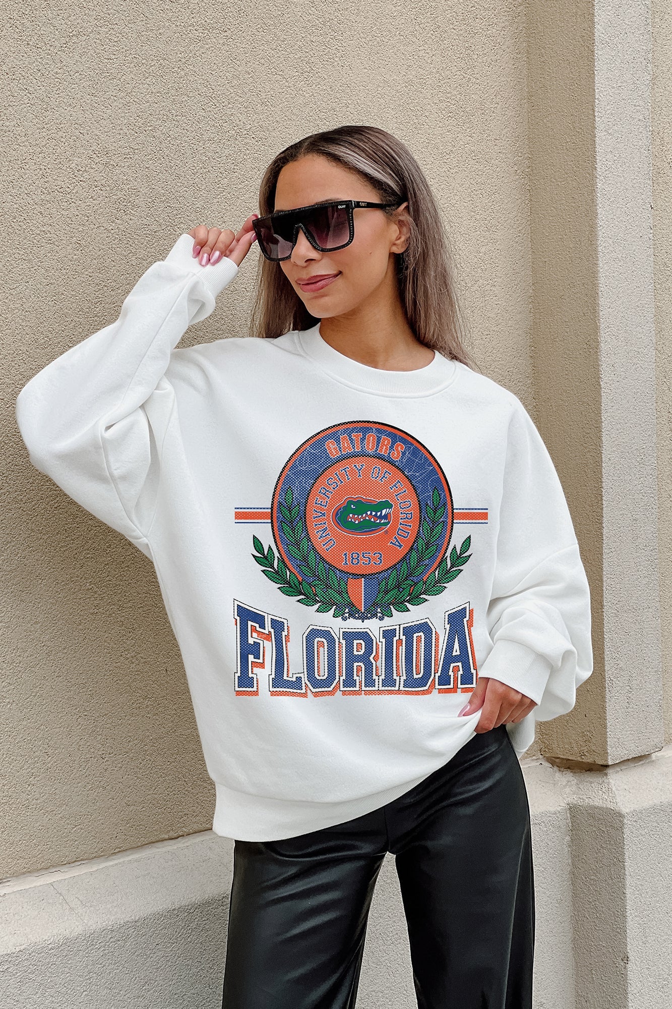 FLORIDA GATORS HOT SHOT PREMIUM FLEECE DROP SHOULDER CREWNECK PULLOVER