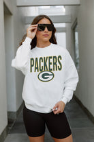 GREEN BAY PACKERS JUST GO WITH IT PREMIUM FLEECE DROP SHOULDER CREWNECK PULLOVER