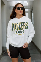 GREEN BAY PACKERS JUST GO WITH IT PREMIUM FLEECE DROP SHOULDER CREWNECK PULLOVER