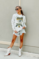 GREEN BAY PACKERS RUN THE SHOW PREMIUM FLEECE DROP SHOULDER CREWNECK PULLOVER