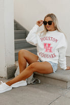 HOUSTON COUGARS PLAY ON PREMIUM FLEECE DROP SHOULDER CREWNECK PULLOVER