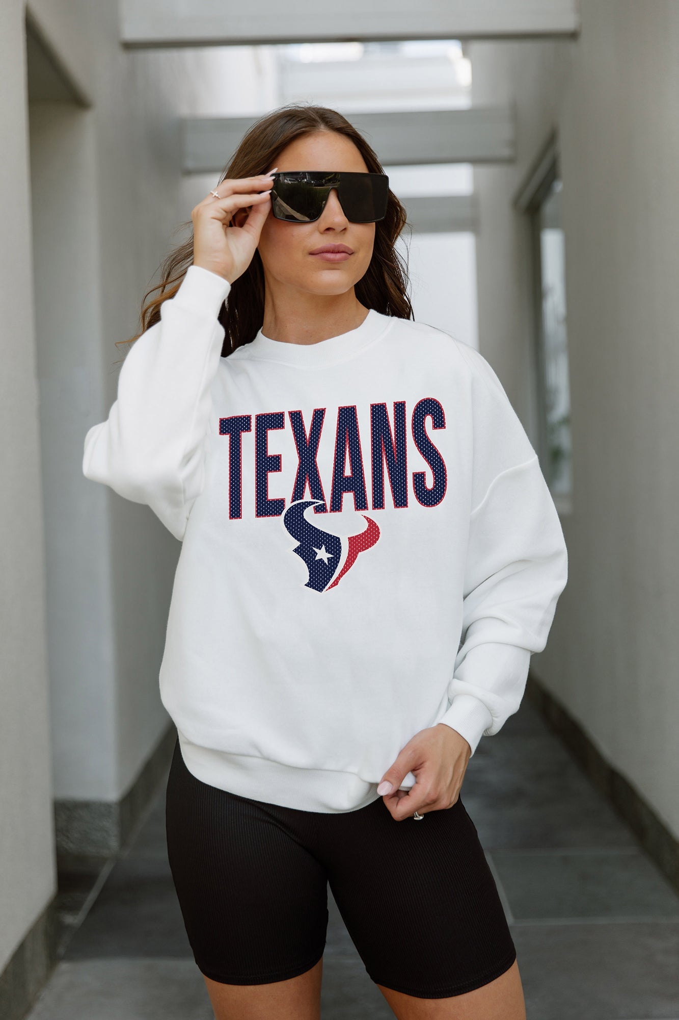 HOUSTON TEXANS SUNDAY DRIVES PREMIUM FLEECE DROP SHOULDER CREWNECK PUL –  GAMEDAY COUTURE