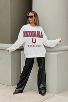 INDIANA HOOSIERS FREESTYLE PREMIUM FLEECE DROP SHOULDER CREWNECK PULLOVER