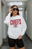 KANSAS CITY CHIEFS JUST GO WITH IT PREMIUM FLEECE DROP SHOULDER CREWNECK PULLOVER