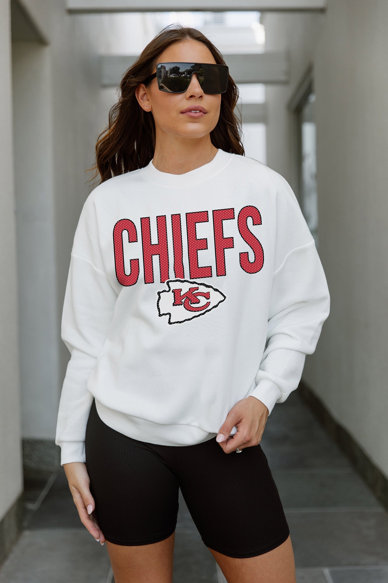 NFL Kansas City Chiefs Women's Classic Off-The-Shoulder Sweatshirt