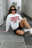 KANSAS CITY CHIEFS JUST GO WITH IT PREMIUM FLEECE DROP SHOULDER CREWNECK PULLOVER