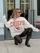 KANSAS CITY CHIEFS SUNDAY DRIVES PREMIUM FLEECE DROP SHOULDER CREWNECK PULLOVER