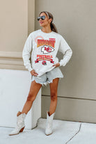 KANSAS CITY CHIEFS RUN THE SHOW PREMIUM FLEECE DROP SHOULDER CREWNECK PULLOVER