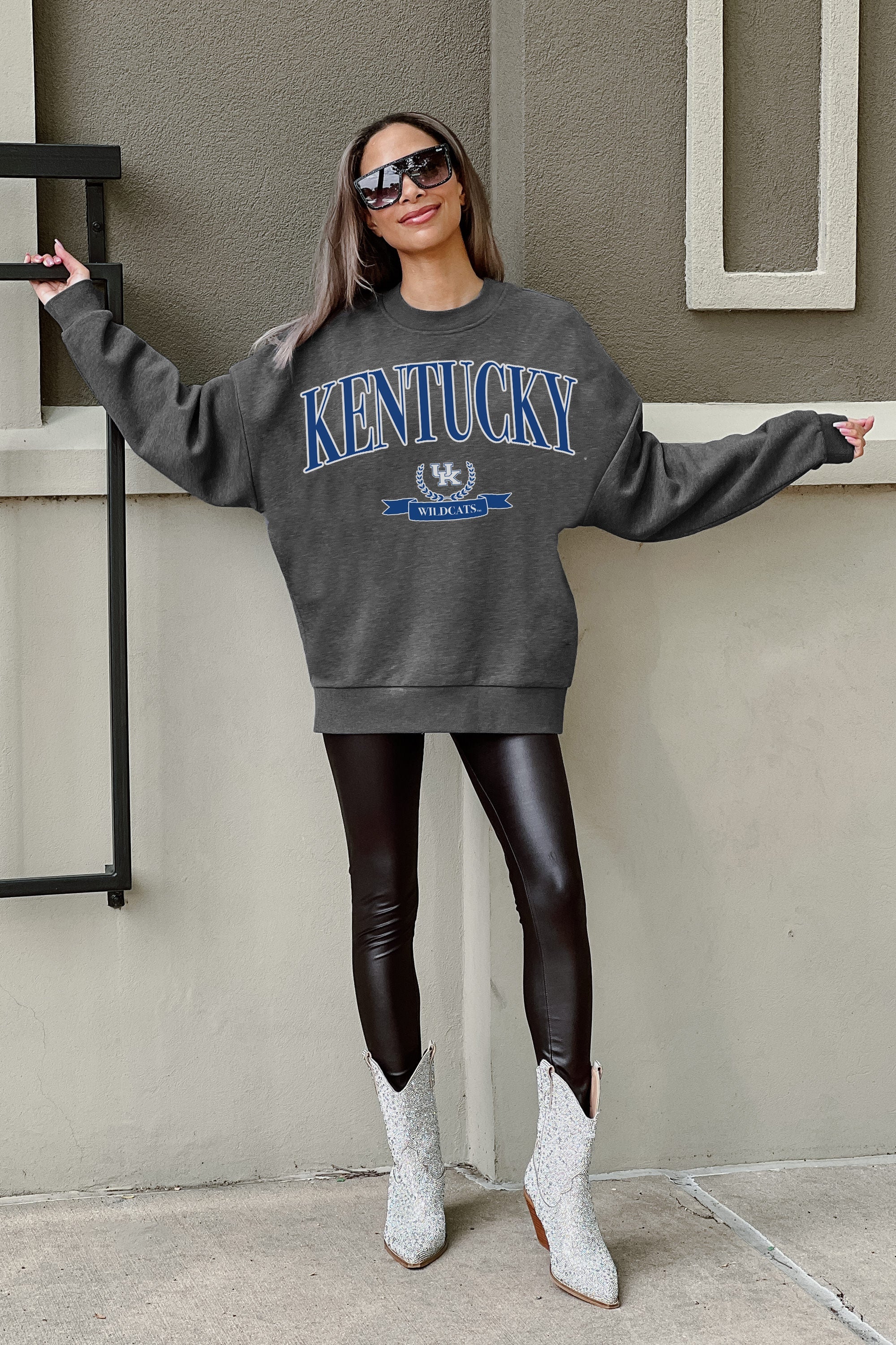 KENTUCKY WILDCATS SEAL THE DEAL PREMIUM FLEECE DROP SHOULDER CREWNECK PULLOVER