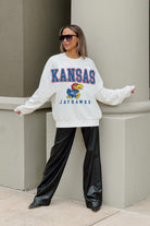 KANSAS JAYHAWKS FREESTYLE PREMIUM FLEECE DROP SHOULDER CREWNECK PULLOVER