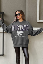 KANSAS STATE WILDCATS EASY STREET PREMIUM FLEECE DROP SHOULDER CREWNECK PULLOVER