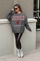 LOUISVILLE CARDINALS EASY STREET PREMIUM FLEECE DROP SHOULDER CREWNECK PULLOVER