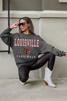 LOUISVILLE CARDINALS EASY STREET PREMIUM FLEECE DROP SHOULDER CREWNECK PULLOVER