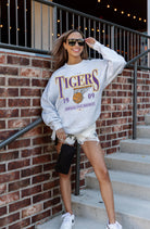 LSU TIGERS HAVE A BALL PREMIUM FLEECE DROP SHOULDER CREWNECK PULLOVER