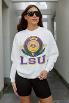 LSU TIGERS HOT SHOT PREMIUM FLEECE DROP SHOULDER CREWNECK PULLOVER