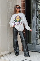 LSU TIGERS HOT SHOT PREMIUM FLEECE DROP SHOULDER CREWNECK PULLOVER