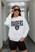 LAS VEGAS RAIDERS JUST GO WITH IT PREMIUM FLEECE DROP SHOULDER CREWNECK PULLOVER