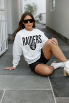 LAS VEGAS RAIDERS JUST GO WITH IT PREMIUM FLEECE DROP SHOULDER CREWNECK PULLOVER