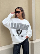 LAS VEGAS RAIDERS SUNDAY DRIVES PREMIUM FLEECE DROP SHOULDER CREWNECK PULLOVER