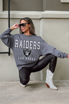 LAS VEGAS RAIDERS BRING THE ENERGY PREMIUM FLEECE DROP SHOULDER CREWNECK PULLOVER