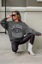 LAS VEGAS RAIDERS LONG WEEKEND PREMIUM FLEECE DROP SHOULDER CREWNECK PULLOVER