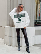 MICHIGAN STATE SPARTANS FREESTYLE PREMIUM FLEECE DROP SHOULDER CREWNECK PULLOVER