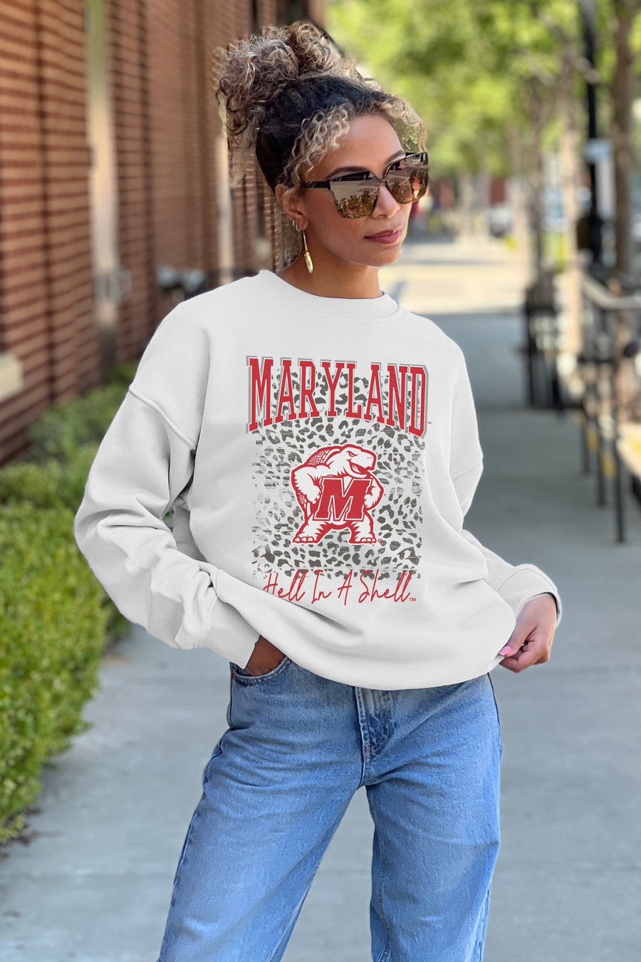 MARYLAND TERRAPINS WILD GAME PREMIUM FLEECE DROP SHOULDER CREWNECK PULLOVER