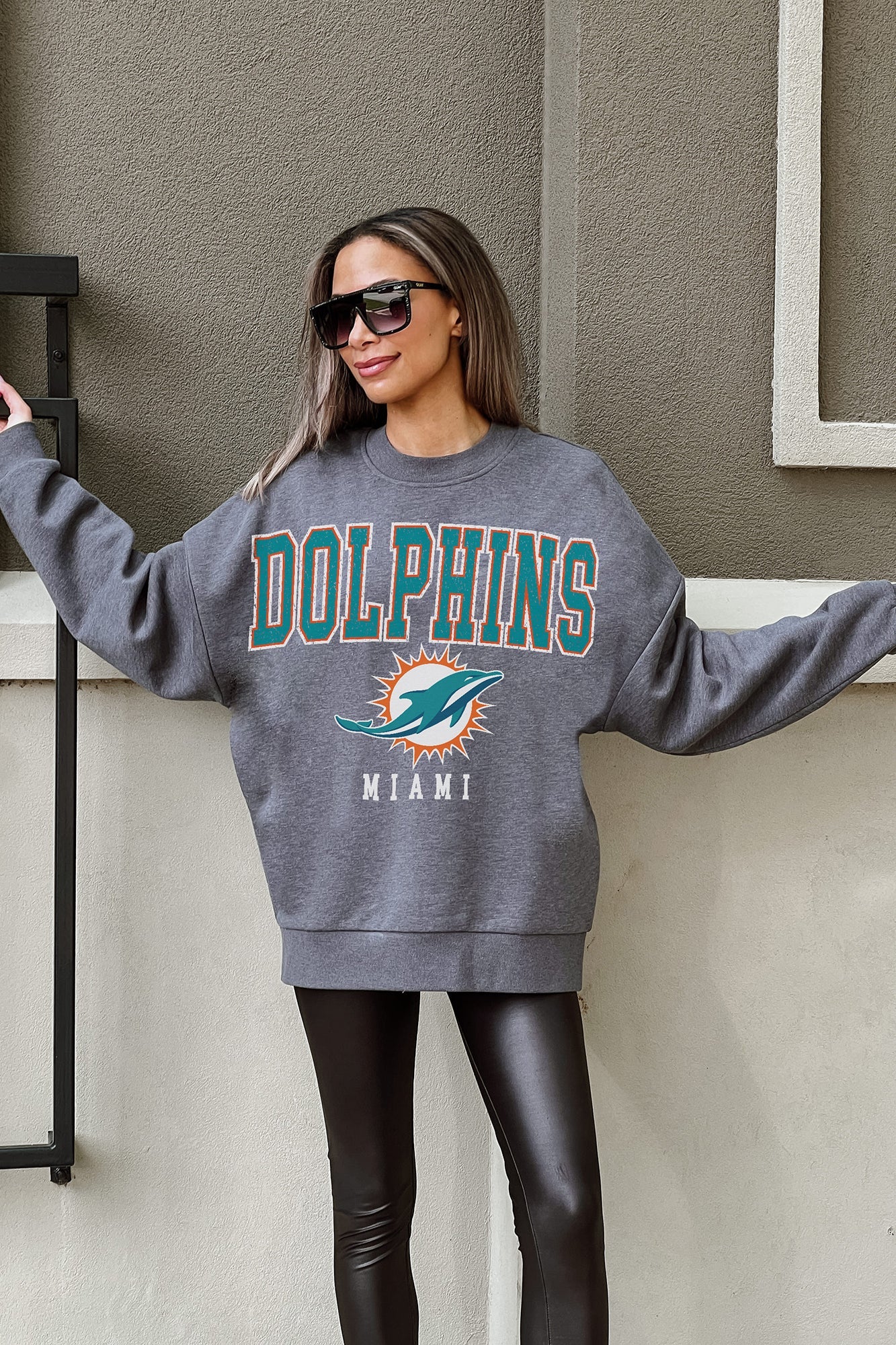 Shop Miami Dolphins Crewneck Sweatshirt