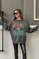 MIAMI DOLPHINS LONG WEEKEND PREMIUM FLEECE DROP SHOULDER CREWNECK PULLOVER