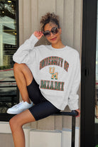 MIAMI HURRICANES HANG TIME PREMIUM FLEECE DROP SHOULDER CREWNECK PULLOVER