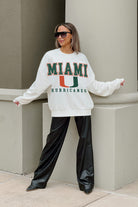 MIAMI HURRICANES FREESTYLE PREMIUM FLEECE DROP SHOULDER CREWNECK PULLOVER