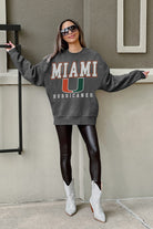 MIAMI HURRICANES EASY STREET PREMIUM FLEECE DROP SHOULDER CREWNECK PULLOVER